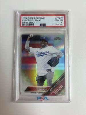 2016 Topps Chrome Kendrick Lamar First Pitch Psa 10 Rookie