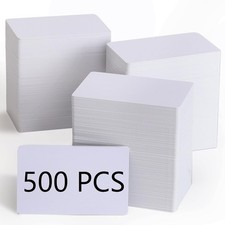 500 Pack Blank White PVC ID Cards - CR80 30 Mil Plastic Cards for Photo ID Badge