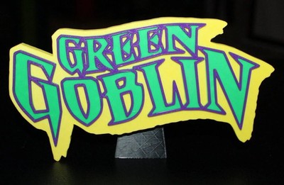 Green Goblin 3D printed Logo Sign Wall Desk Shelf Art