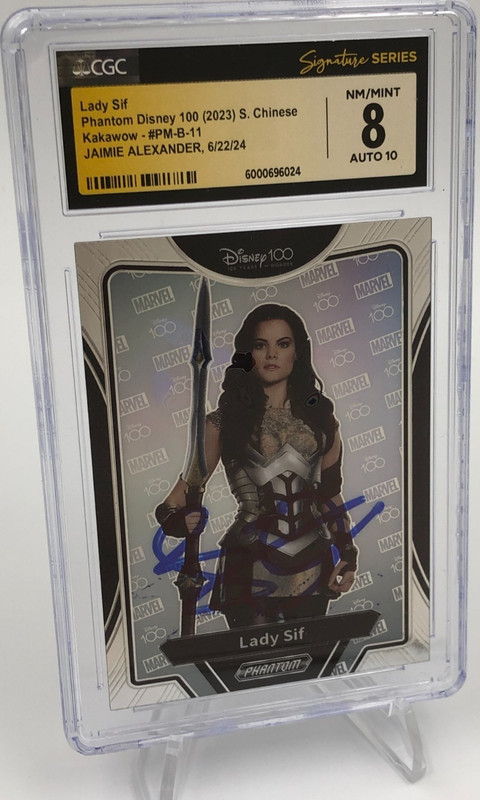 JAIMIE ALEXANDER AUTO Phantom DISNEY Signed Card THOR as LADY SIF CGC 8 AUTO 10