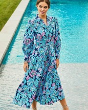 Lilly Pulitzer Mira Stretch Midi Shirtdress  Pineapple Paradise SIZE 0/2