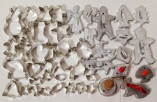 42 vtg COOKIE CUTTER metal Christmas SANTA Angel TREE Reindeer SNOWMAN Easter