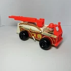 Vintage 1968 Fisher Price Little People Wood Fire Truck Engine With Fireman