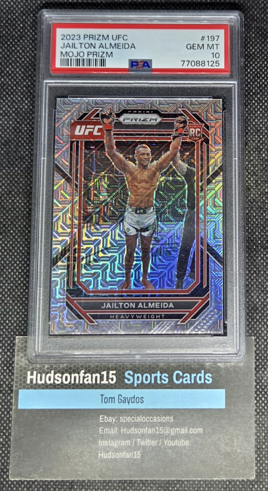 Jailton Almeida 2023 Panini Prizm UFC Rookie #197 Mojo Prizm 9/25 PSA 10