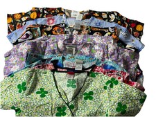 Lot of 10 Women Medical Nurse Aide Vet Tech Work Multi Color Scrubs Size S  XS
