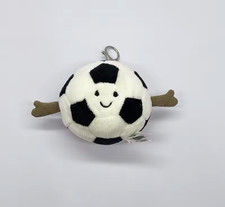 Jellycat Amuseables Soccer Ball Plush Keychain Bag Charm Cute Gift NWT