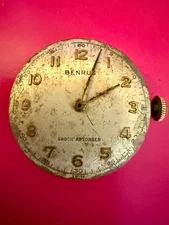 Benrus BH1 15 Jewels Swiss Watch Movement -For Parts/Repair-Vintage Shock Absorb