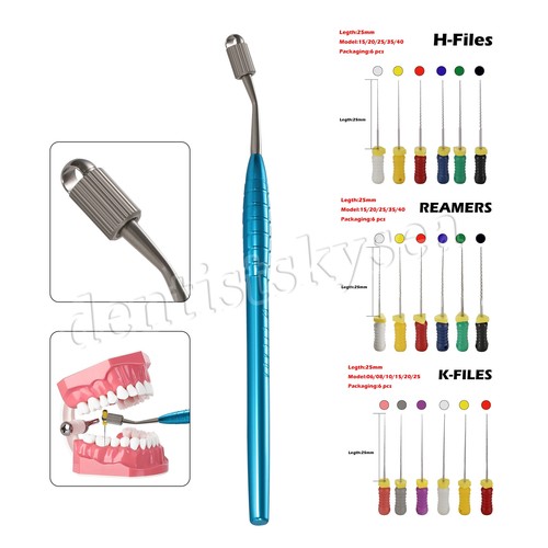 10 Confezioni File Dentali K/H/R Uso Manuale 25mm Porta File/File - Foto 5 di 151