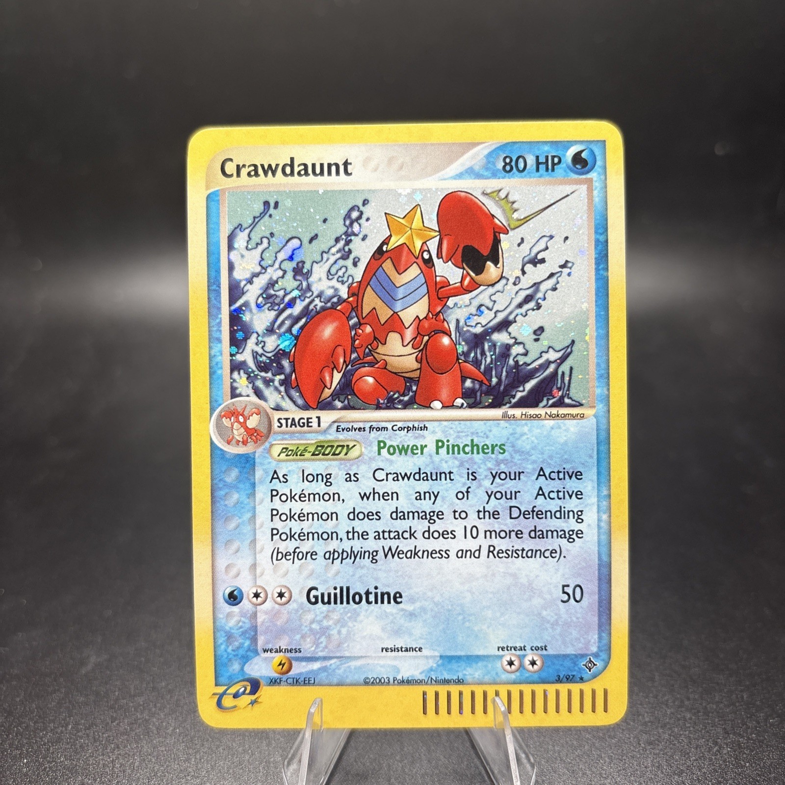 Crawdaunt 3/97 Holographic Rare Holo EX Dragon Pokemon Card TCG NM -j