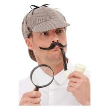 Detective Kit Adult Sherlock Holmes Hat Pipe Magnifying Glass