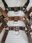 Men's RANDOM ONE Brown Leather Chest Body Adjustable Harness  Clubwear Sexy — photo 1