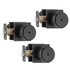 Black Interior Door Knobs with Turn Lock for Bath  3 Matt Black Privacy