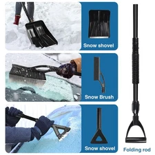 Snow Shovel, 2025 New Upgrade Large-Capacity Lightweight Aluminum Portable Snow 