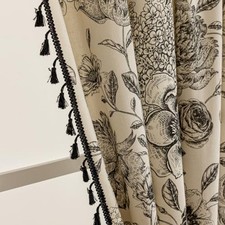 Boho Curtains for Living Room 96 Inch Length 55"W x 96"L Pack of 2 Black01