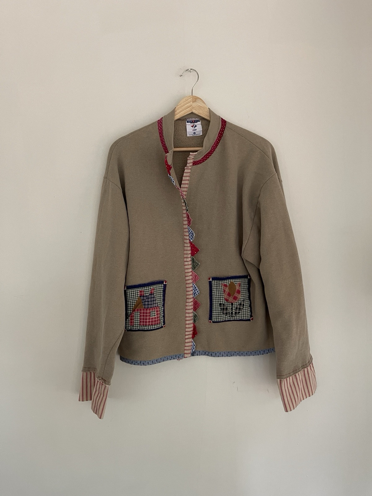Vintage Grannycore Patchwork Handmade Sweater Cot… - image 1