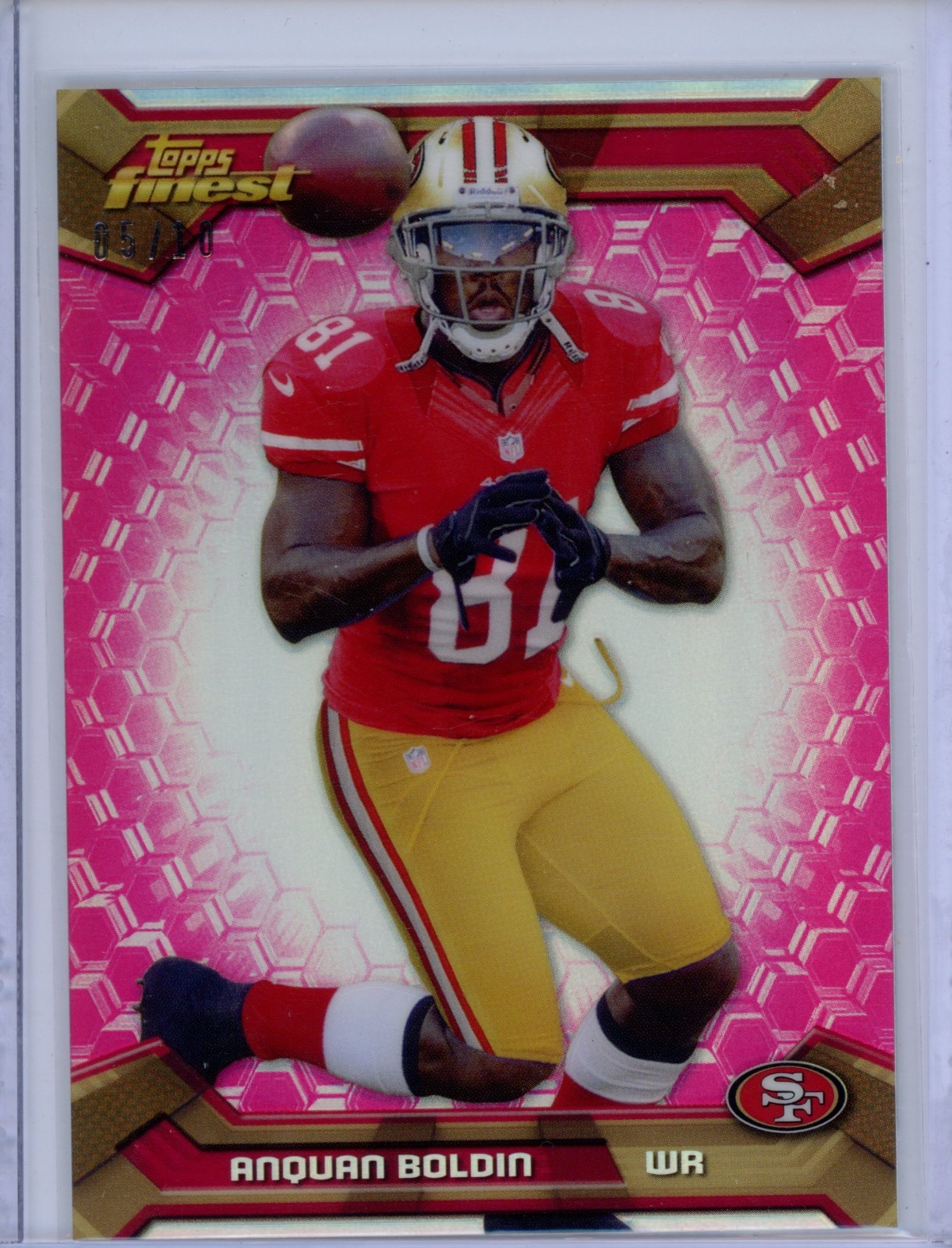 2013 Topps Finest ANQUAN BOLDIN Pink Refractor /10 *49ers