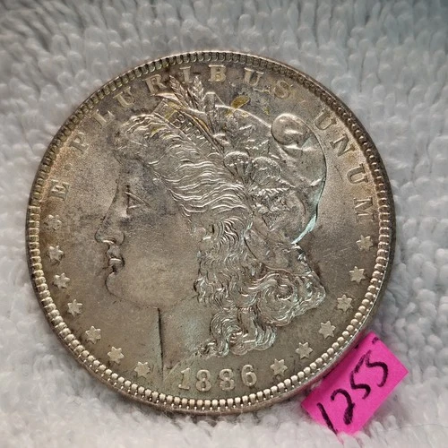 VIDEO👀🔥Beautiful Golden Rim Toned🔥1886 Morgan Silver Dollar GEM BU MS PQ 1253