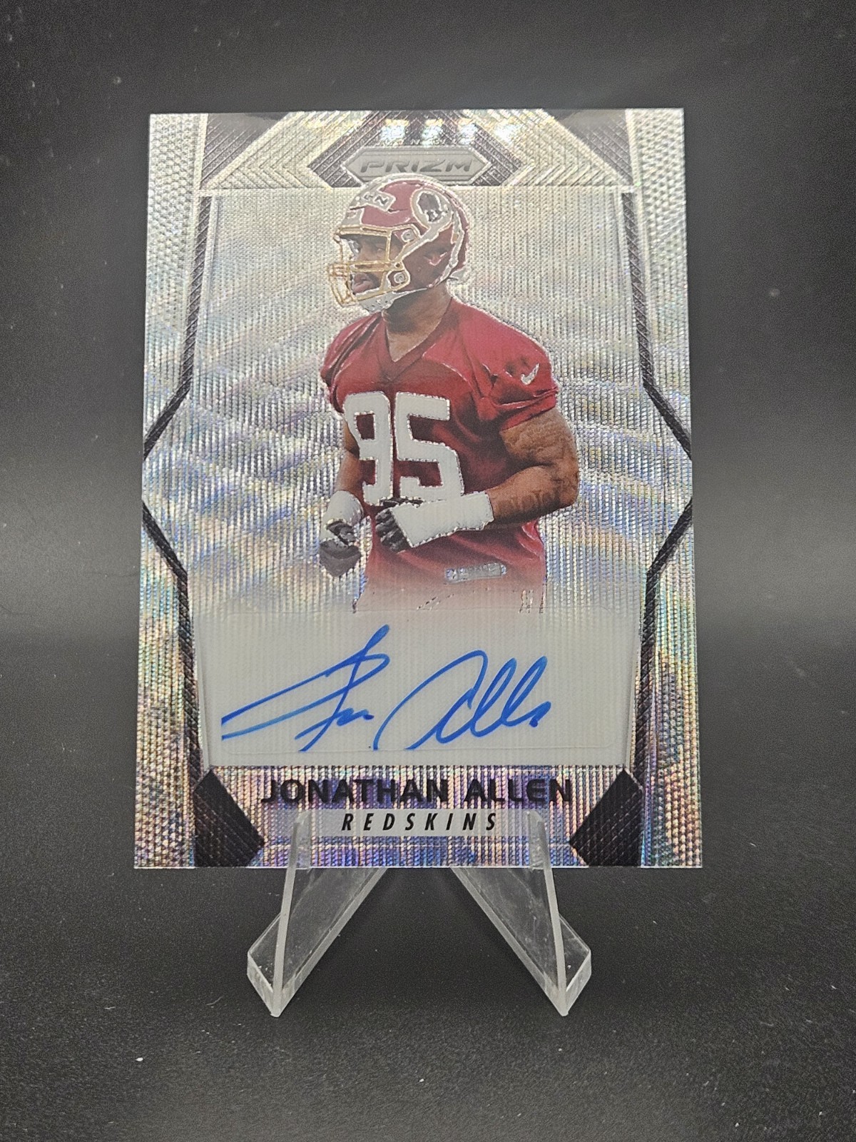 2017 Prizm - Jonathan Allen Silver Prizm Rookie Autograph #RA-JAL /149 Vikings