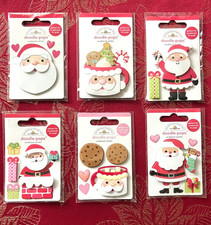 YOU CHOOSE - CHRISTMAS SANTAS - DOODLEBUG SOOO CUTE Doodle-Pops 3D Stickers