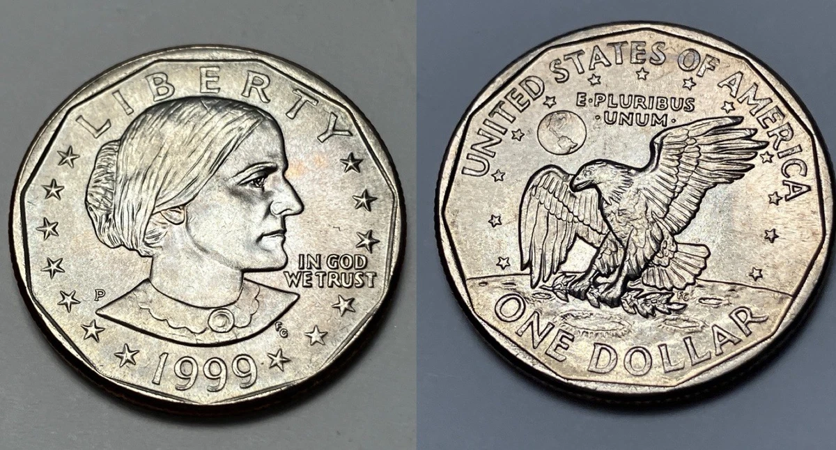 Uncirculated 1999 Susan B Anthony Dollars (1979-1981, 1999) for