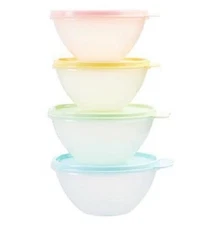 *Tupperware 8PC Wonderlier Collection Bowl Set—Multicolor Lids
