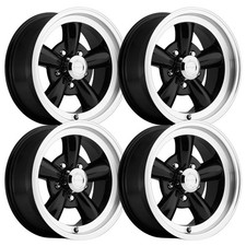 Set-4 Vision 141h Legend 17x8 5x4.75 0mm Black Machined Wheels Rims 17 Inch