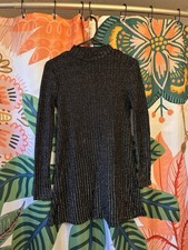 urban outfitters - women's long sleeve black metallic dress - small