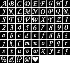 Alphabet Letter Stencils 2 Inch, 68 Pcs Reusable Plastic Letter Number Symbol St