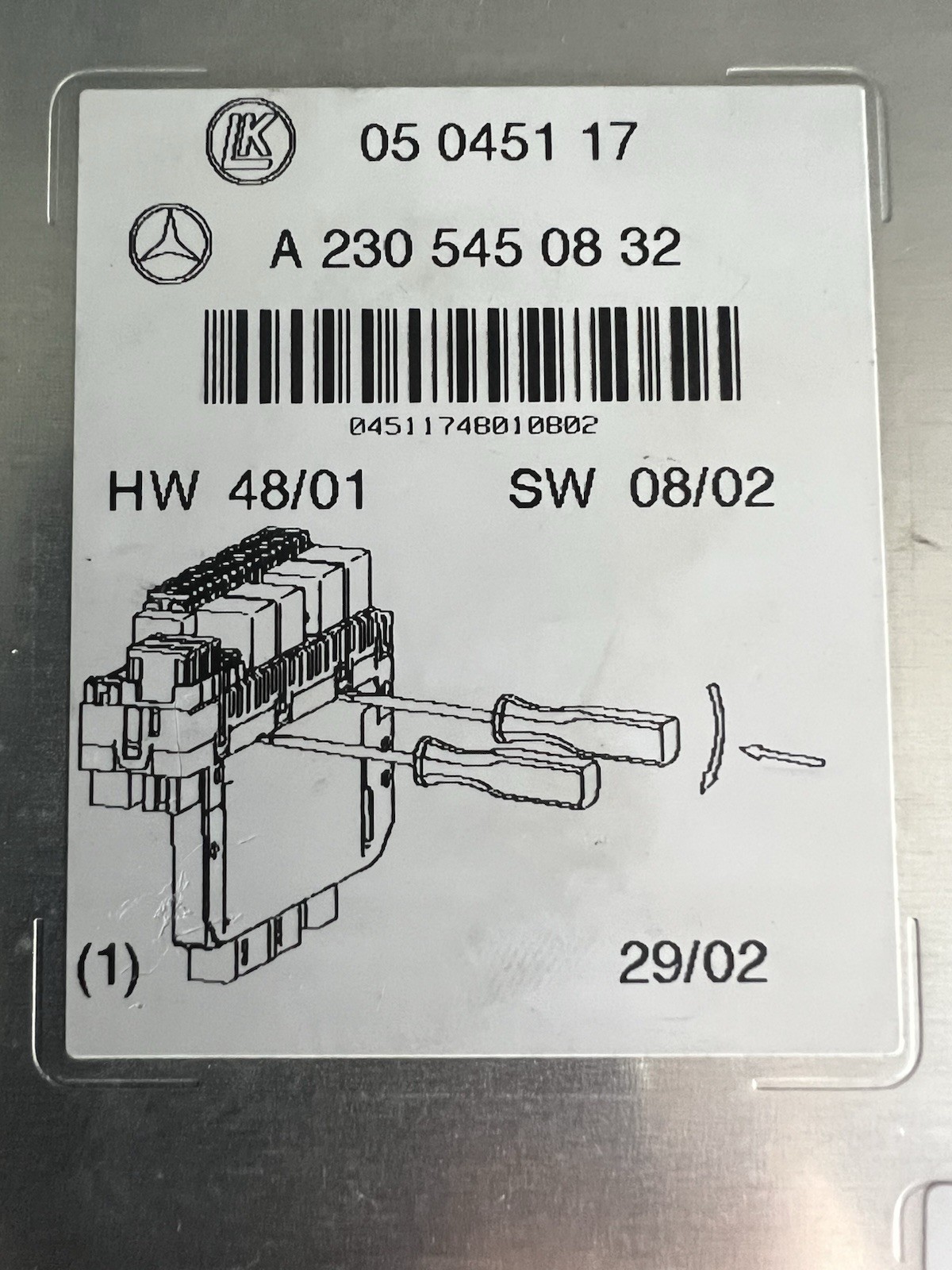 03-12 Mercedes R230 SL 500 550 SL55 Front Left SAM Fuse Box Control Module OEM !
