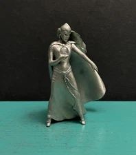 Hudson Pewter Mythical Sorceress Witch Princess Magic Crystal Ball Mini Figurine