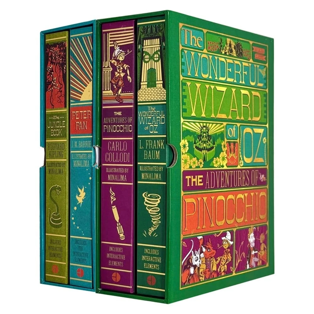 Various Publishers The Jungle Book, Peter Pan, The Wonderful Wizard And The Adventures Of Pinocchio (Minalima Edition) 4 Books Collection Set - Image 7
