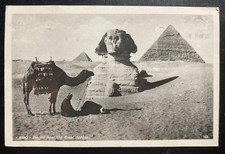 1963 Cairo Egypt Censored RPPC Postcard cover To Reed ley CA USA great Sphinx