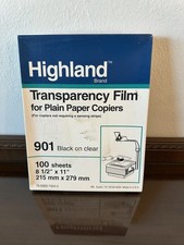 Highland Transparency Film 901 Clear Film. 100 Sheets.