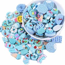 Random 30 pack cute candy plastic beads fruit dessert ice cream resin