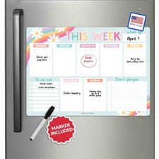 Weekly Magnetic Calendar for Refrigerator, Dry Erase Board for Fridge, Magnet...