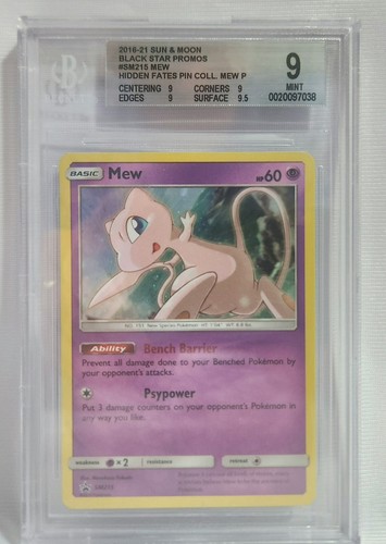 2019 Pokemon TCG Mew SM215 Black Star Promo BGS 9 Mint Holo Surface 9.5