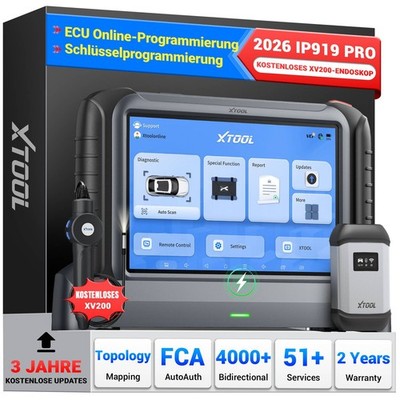 2026 XTOOL IP919 PRO+XV200 Profi KFZ OBD2 Diagnosegerät ECU-Codierung Topologie