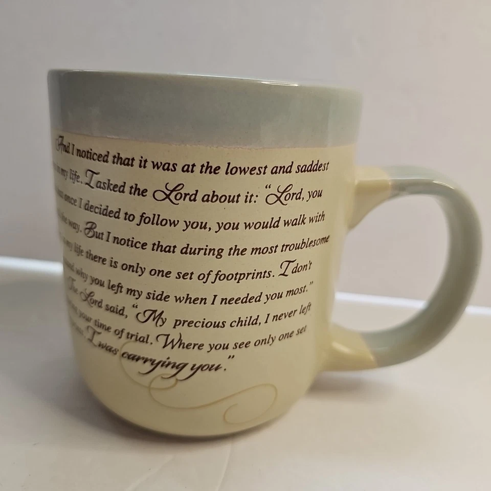 Footprints In The Sand Mug Abbey Press Coffee Cup 18 Ounce 4.25" Tall 3.25" Wide Foto 2 de 4