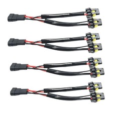 4Pcs 9005/9006 Male to Female 2 Way Splitter Wire Bulb Socket Headlight Wiring