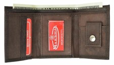 GENUINE LEATHER KIDS SMALL TRIFOLD/MONEY WALLET BY MARSHAL BROWN