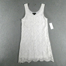 Karen Kane Dress L White Crochet Lace Tank Shift Boho Bridal Festival New NWT