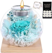 Preserved Roses in Glass Dome with Scented - Romantic Preserved Flower for Women