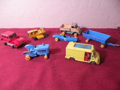 Lesney Matchbox #35 Snow-Trac Tractor Caterpillar Unimog May Trailer ++