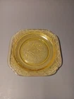Federal Depression Glass Madrid Amber Yellow Vintage 7 1/2 Plates. A Set of 6 VG