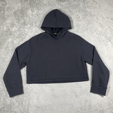 Beyond Yoga Hoodie Womens XS Black Cropped Pullover Fleece Hooded Relaxed Fit