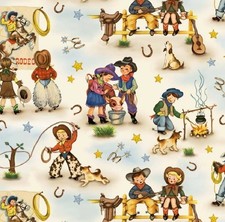 Michael Miller Country Rodeo Kids Cowboy Cotton Quilt Fabric by the Yard