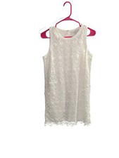 Ann Taylor Loft 6 Sleeveless Tank Dress Lined Crochet Lace Zip Closure White