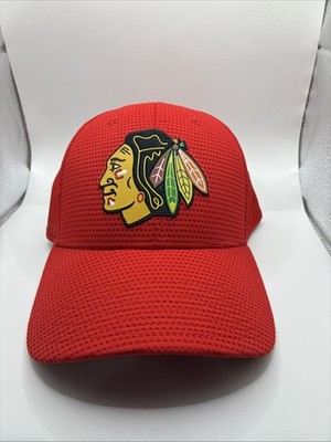 NHL Chicago Blackhawks Authentic Pro Fanatics Stretch Fit L/XL Black Hat Cap