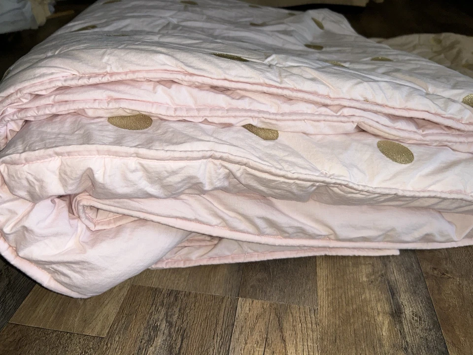 Juego de 3 ARTÍCULOS Pottery Barn Teen Emily Meritt punto dorado edredón y 2 fundas EURO 68”x86” Foto 4 de 4