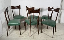 LOTTO 6 SEDIE DESIGN ANNI 70 STILE ICO PARISI LEGNO E SKY VINTAGE CHAIR PRANZO